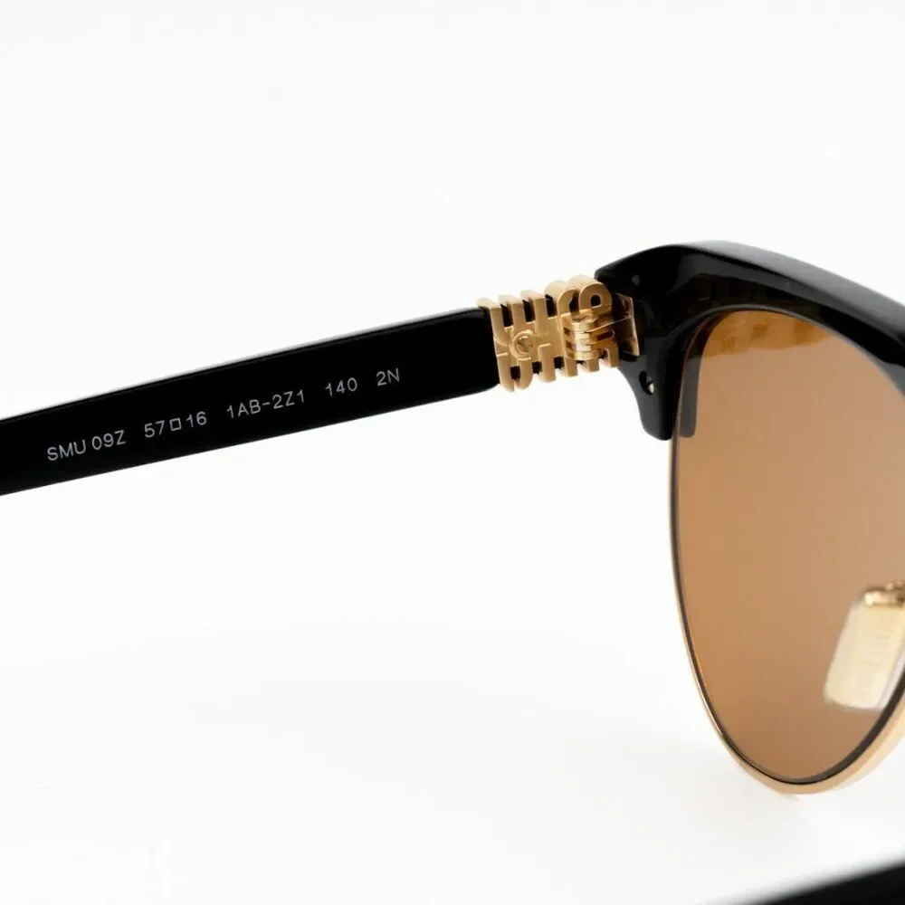 NEW Miu Miu MU09ZS 1AB2Z1 RUNWAY Black Brown Browline Unisex Sunglasses SMU09Z